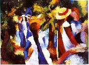 August Macke Madchen unter Baumen oil painting on canvas